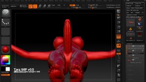 Screengrab from an old WIP video Miro released, sculpting Sayako's cock in Zbrush.