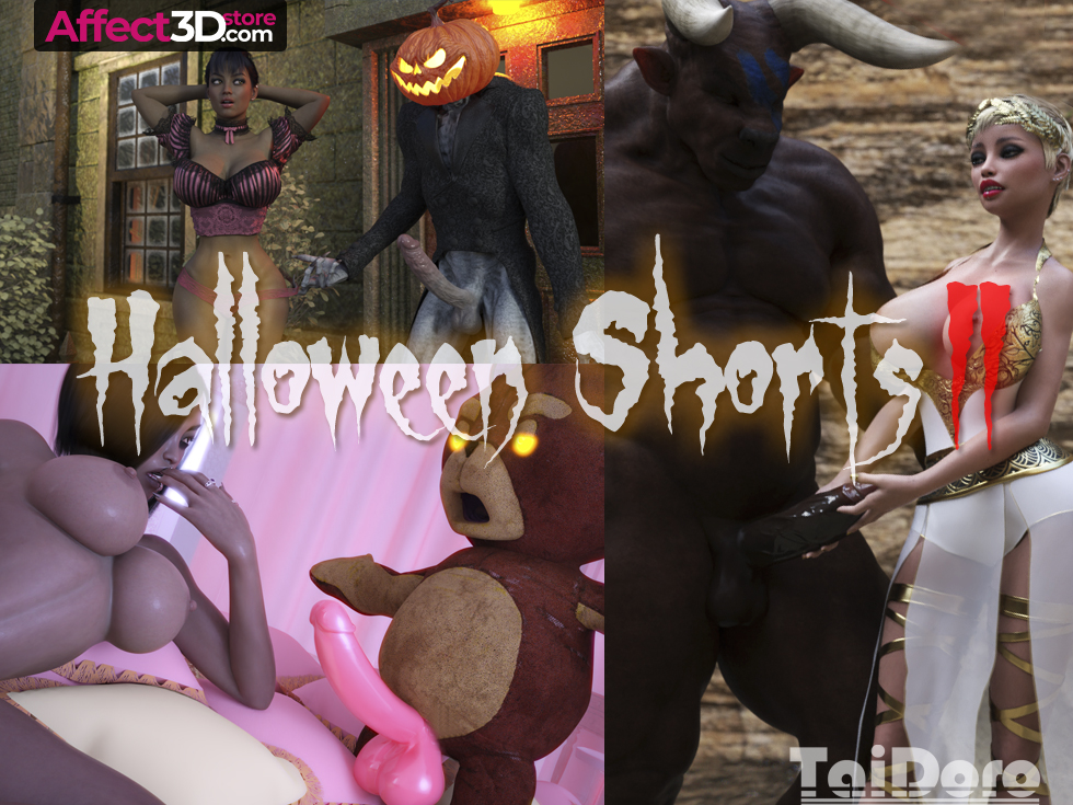 Halloween Shorts 2 by Taidoro - 3D Porn Comic - Monsters presenting dicks to big tits women!