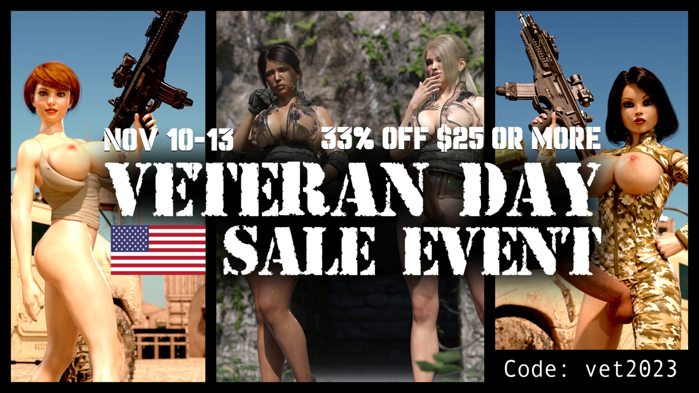 Veteran Day 3d Porn Sale Event on Affect3dStore