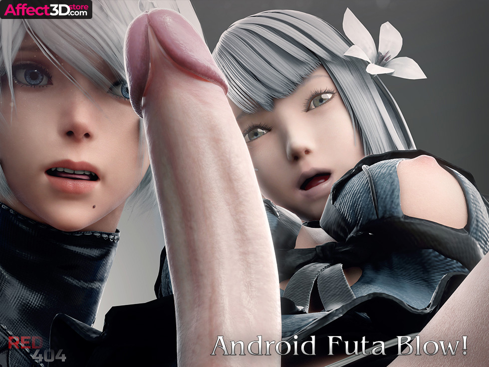 Android Futa Blow! by Red404 - 3D Porn Set - Androids admiring futa cock
