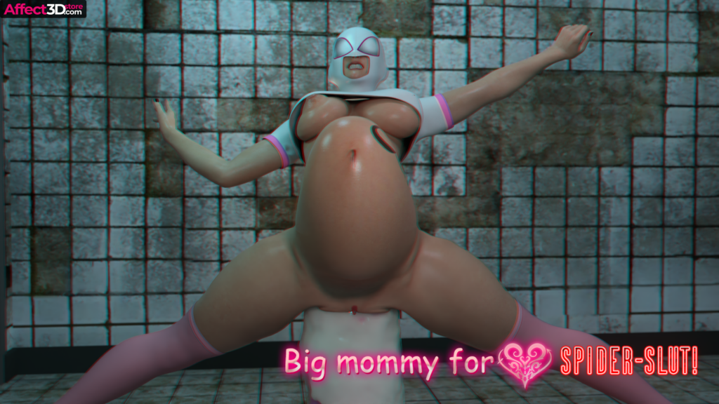 Big mommy for spider slut - adult futanari comic by eden3DX - busty babe filled with massive load of cum