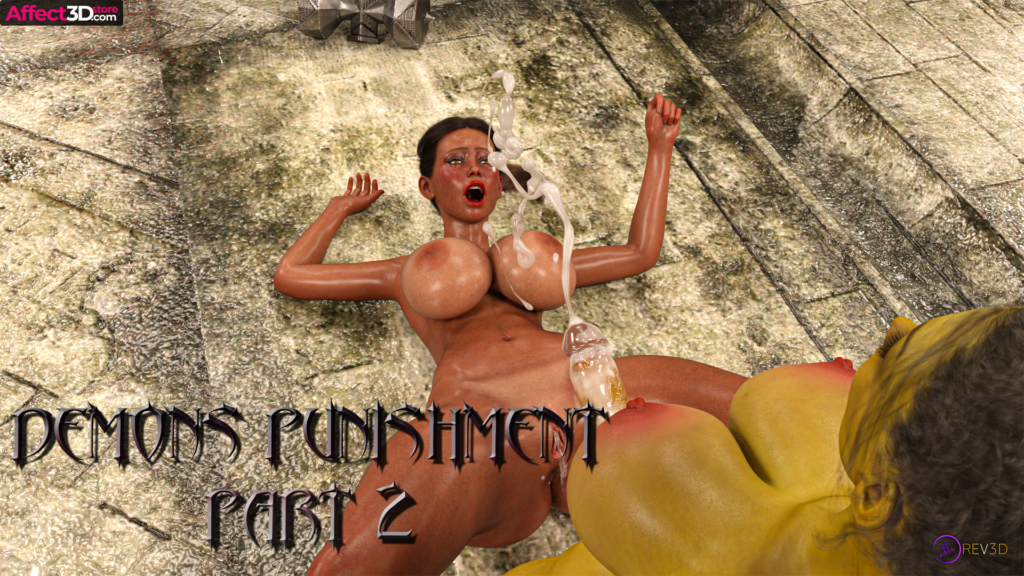 Demons Punishment Part 2 by Rev3D - 3D Porn Comic - Futanari monster cumming on big tits babe