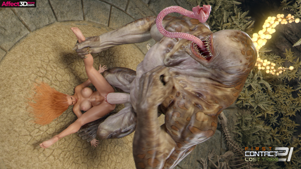 First Contact 21 - The Lost Tribe - Part 2 by GoldenMaster - 3D Porn Comic - Futa fucked hard by monster
