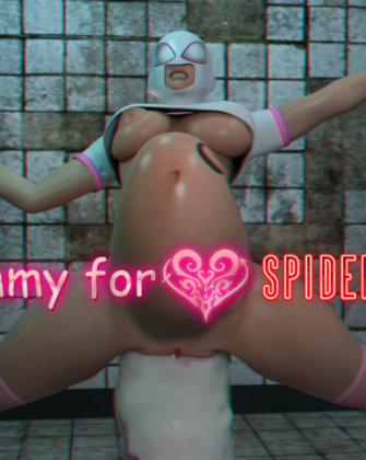 Big Mommy for Spider Slut - adult futanari comic by eden3dx - busty blonde with stomach bulge of cum