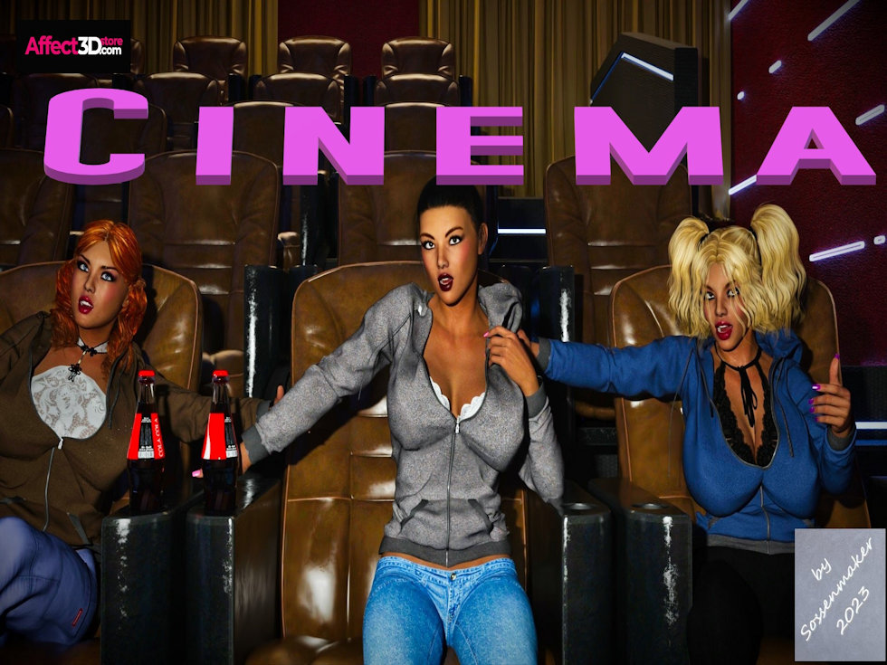 Cinema - New 3D adult comic by Sossenmaker - three horny girls at the cinema