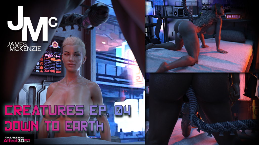 Creatures Ep 04 Down to Earth - kinky 3d porn comic by James McKenzie - busty blonde getting turned on by futa fucking an alien