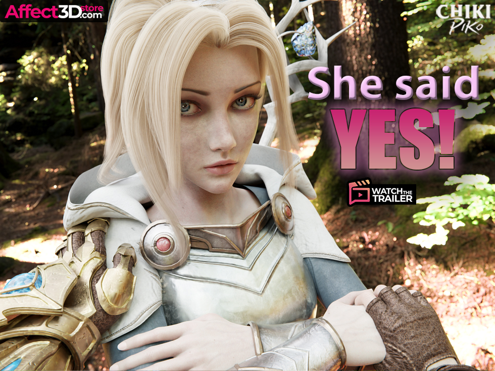 She Said "YES"! - hot 3D porn animation by Chikipiko - horny blonde ready to have some freaky fun in the woods 