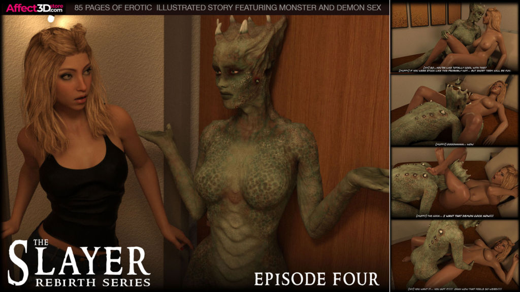 Slayer Rebirth Pt. 4 - double 3D porn release by GonzoStudios - busty blonde gets eaten out by horny monster