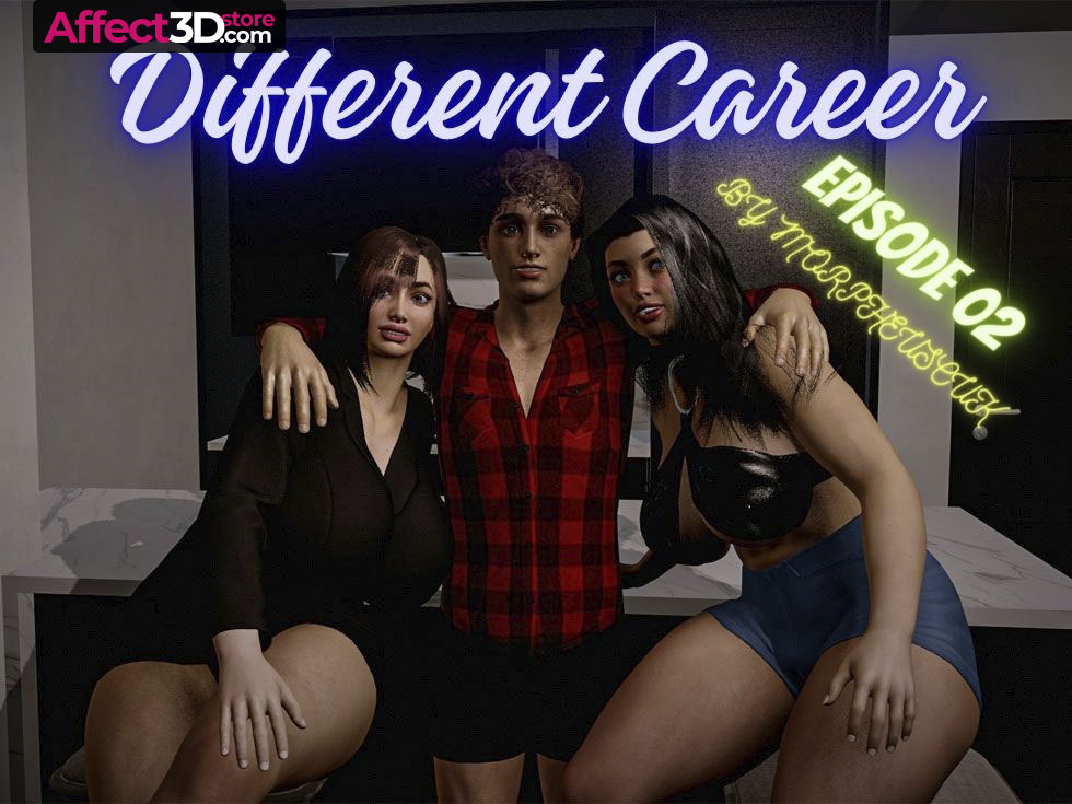 Different Career Episode 02 by morpheuscuk - 3D Porn Animation - Strapping lad poses with big tits babes