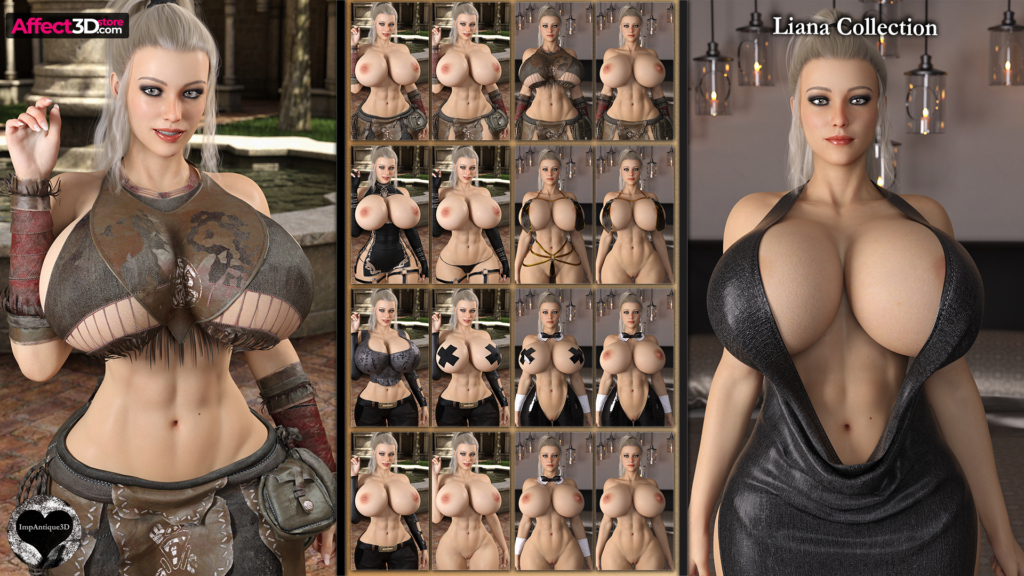 Liana Collection by ImpAntique3D - 3D Pin-ups - Muscle mommy big tits hot outfits
