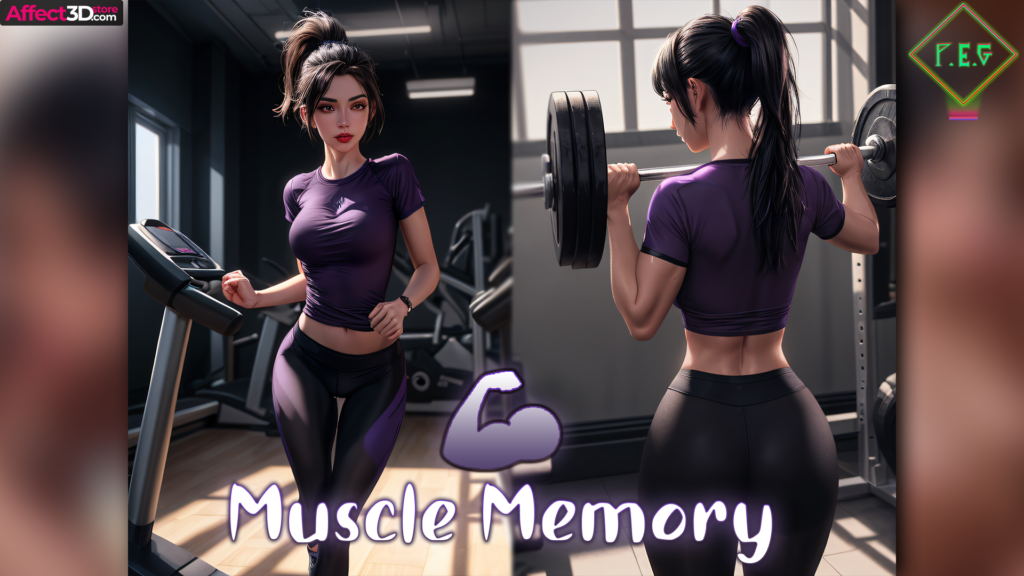 Muslce Memory - 2D porn comic by PrimalEmotionGames - busty babe sweating in the gym wearing tight clothing