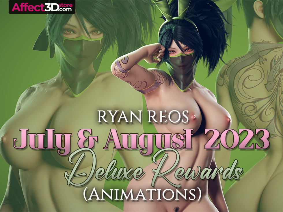 Ryan Reos July &amp; August 2023 Deluxe Rewards (Animations!) - 3D Porn Pin-ups by Ryan Reos - busty babe showing off her tight body