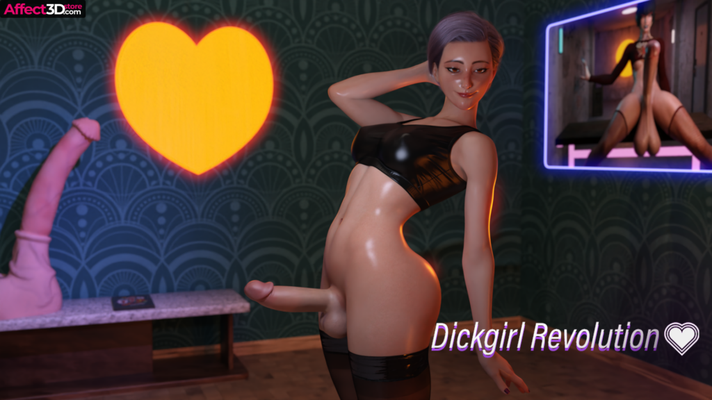 Dickgirl Revolution - 3D futanari comic by Eden3DX - busty babe showing off her futanari cock