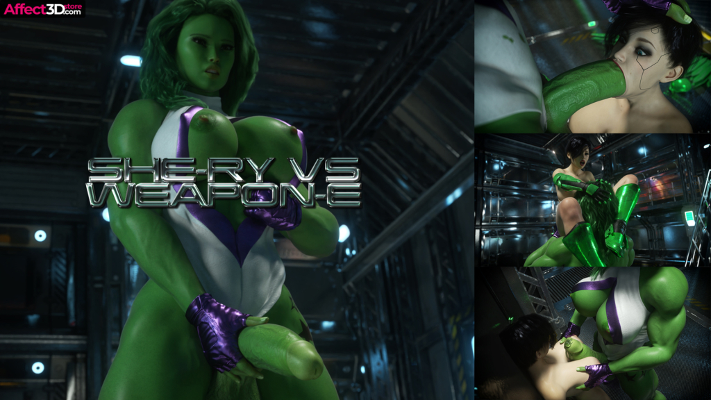 She-Ry Vs Weapon-E by Supro - 3D Porn Comic - Futa enjoys babe's mouth, tits and pussy