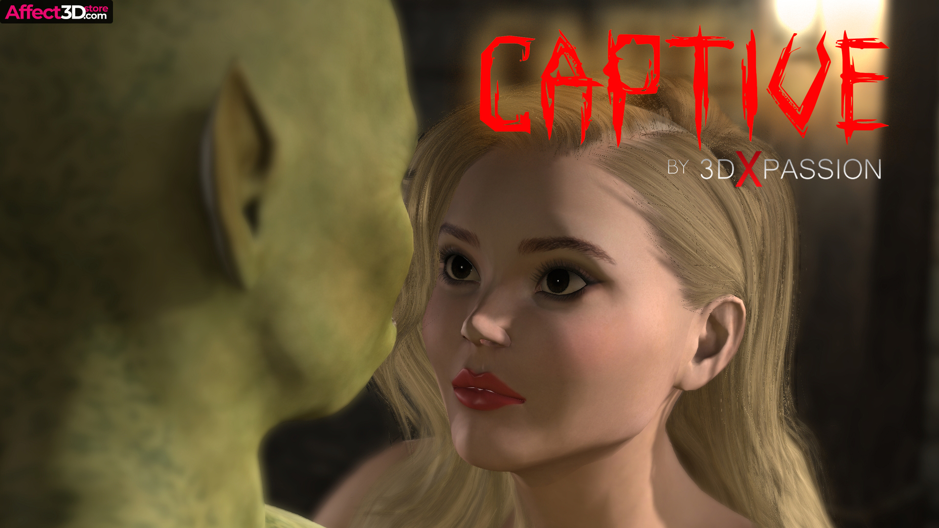 Captive - 3D futanari animation by 3DXPassion - busty blonde ready to please the futa Orc 